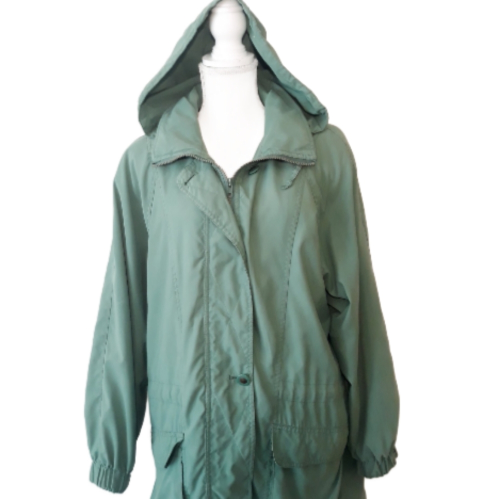 Towne London Fog Green Hooded Full Zip Jacket - Size Large Regular - Picture 5 of 11